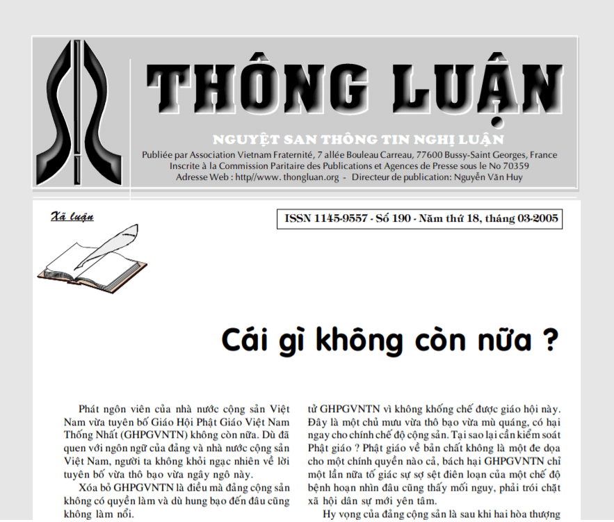Thông Luận số 190-2005 | Vietnam Fraternité
