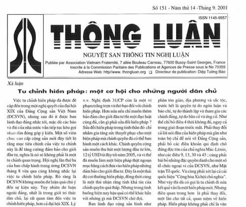 Thông Luận số 151-2001 | Vietnam Fraternité