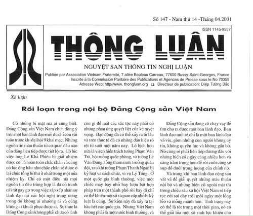 Thông Luận số 147-2001 | Vietnam Fraternité