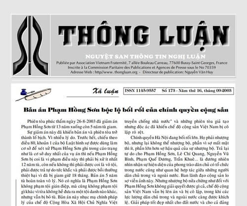 Thông Luận số 173-2003 | Vietnam Fraternité
