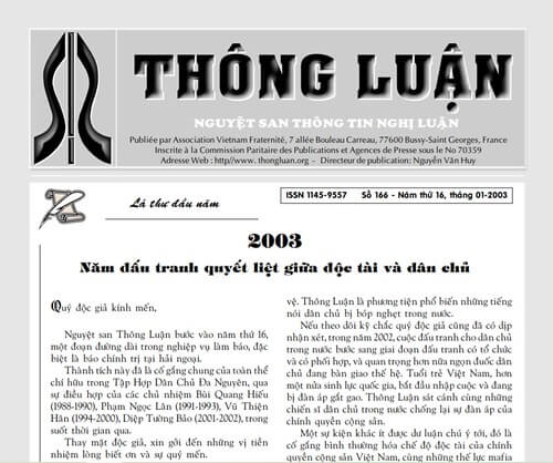 Thông Luận số 166-2003 | Vietnam Fraternité