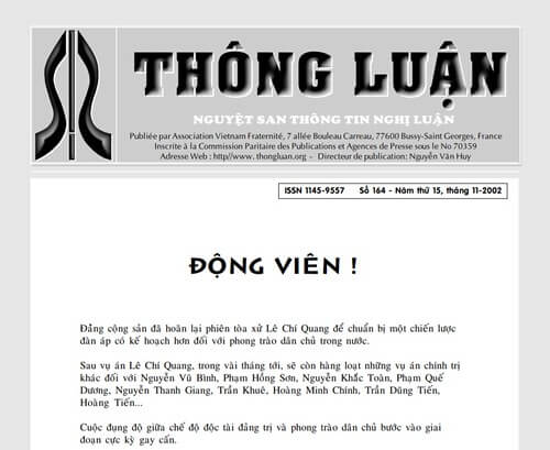 Thông Luận số 164-2002 | Vietnam Fraternité