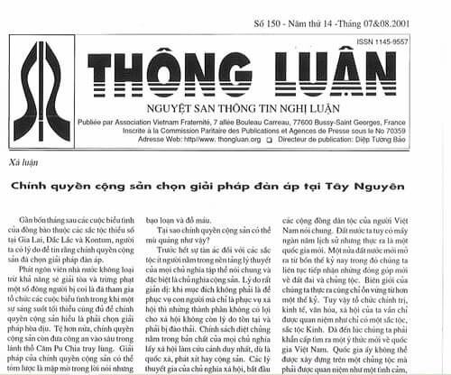 Thông Luận số 150-2001 | Vietnam Fraternité