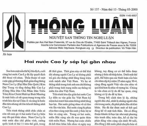 Thông Luận số 137-2000 | Vietnam Fraternité