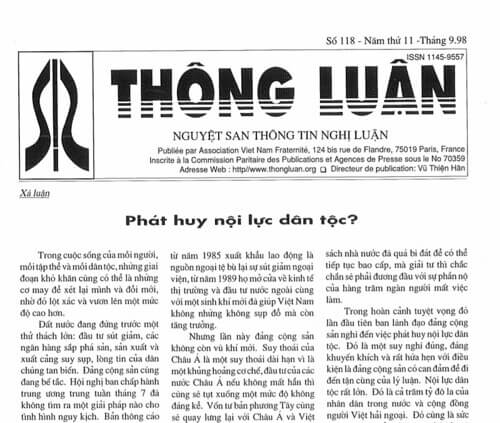 Thông Luận số 118-1998 | Vietnam Fraternité