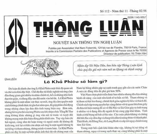 Thông Luận số 112-1998 | Vietnam Fraternité