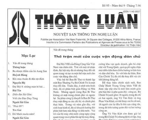Thông Luận số 95-1996 | Vietnam Fraternité