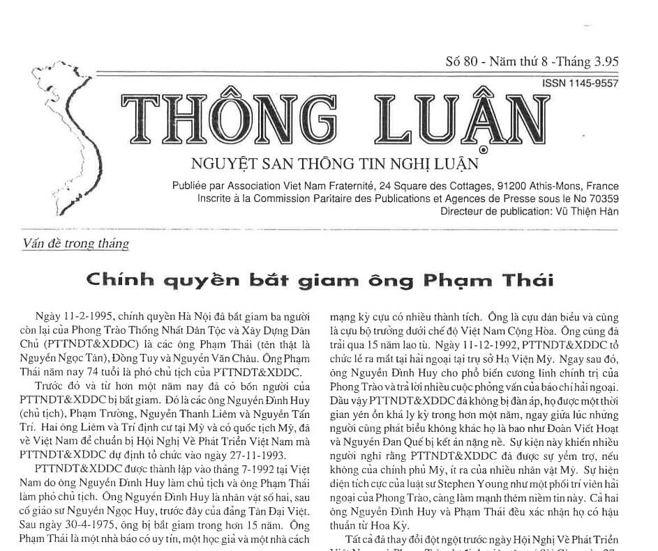 Thông Luận số 80-1995 | Vietnam Fraternité