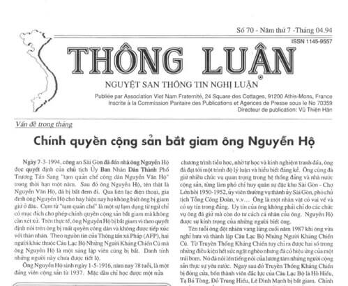 Thông Luận số 70-1994 | Vietnam Fraternité