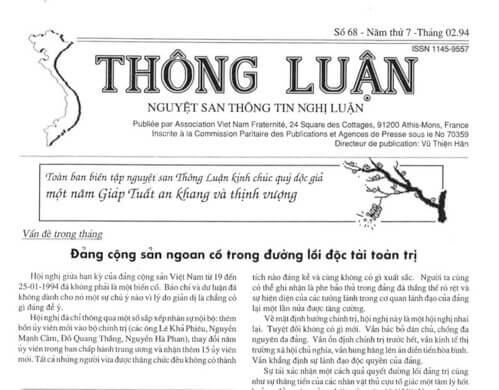 Thông Luận số 68-1994 | Vietnam Fraternité