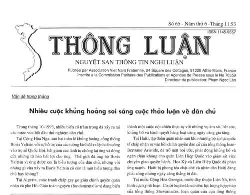 Thông Luận số 65-1993 | Vietnam Fraternité
