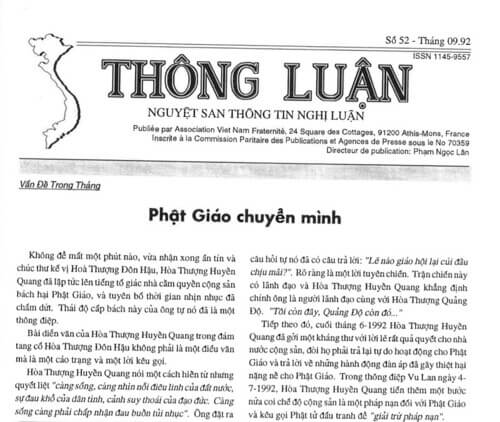 Thông Luận số 52-1992 | Vietnam Fraternité