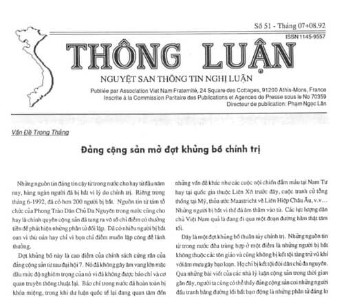 Thông Luận số 51-1992 | Vietnam Fraternité