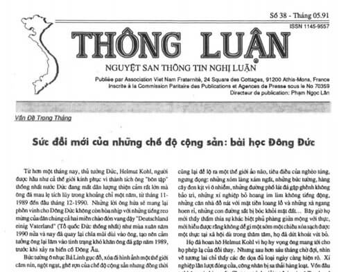Thông Luận số 38-1991 | Vietnam Fraternité