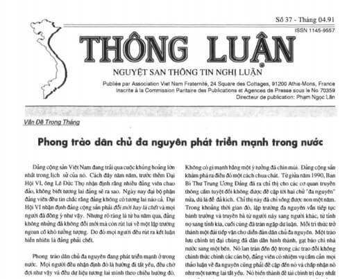 Thông Luận số 37-1991 | Vietnam Fraternité