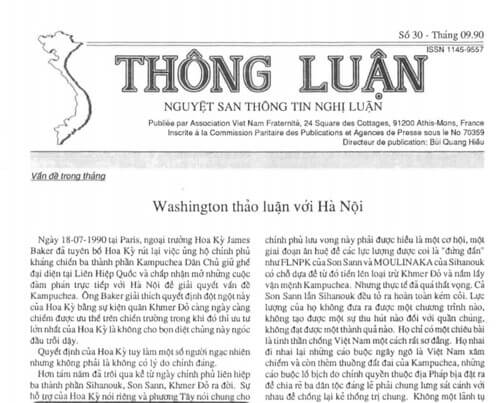 Thông Luận số 30-1990 | Vietnam Fraternité