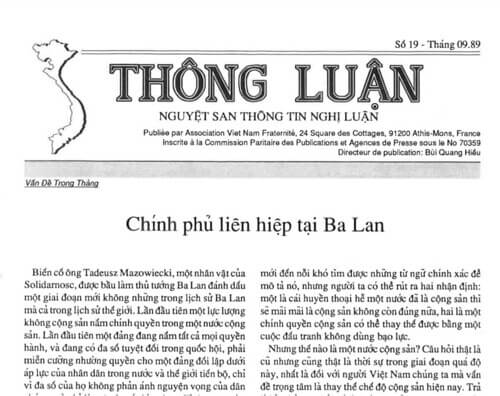 Thông Luận số 19-1989 | Vietnam Fraternité