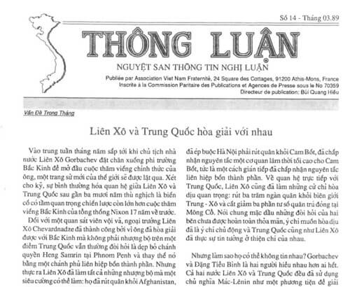 Thông Luận số 14-1989 | Vietnam Fraternité