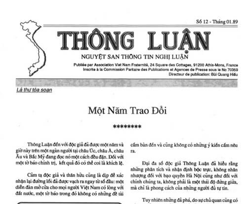 Thông Luận số 12-1989 | Vietnam Fraternité