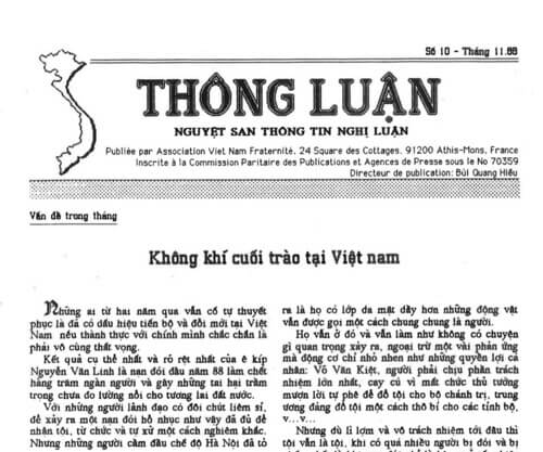 Thông Luận số 10-1988 | Vietnam Fraternité