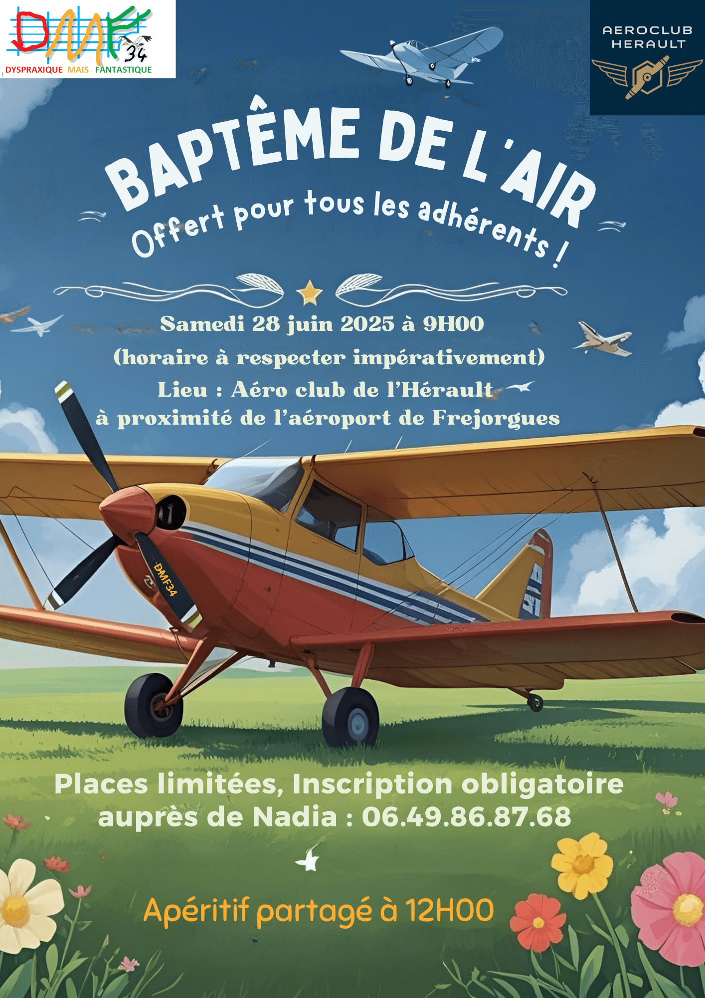 DMF34, Baptême de l'air offert aux adhérents ! | FDMF - Fédération Dyspraxique Mais Fantastique