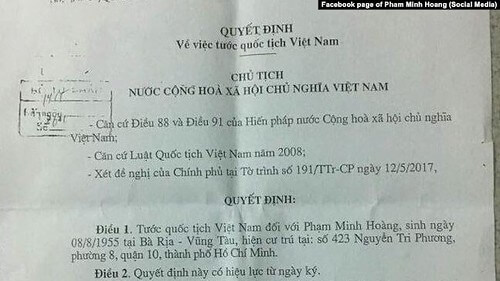 Quốc tịch của Đảng Cộng Sản | Vietnam Fraternité