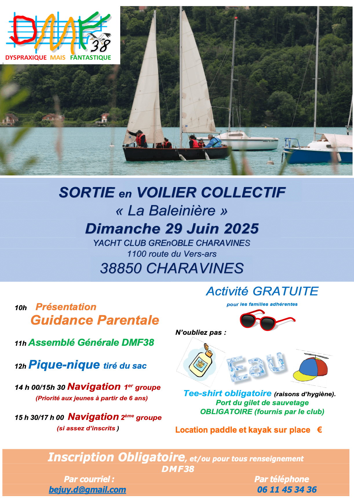 DMF38 Sortie Voilier à Charavines ! | FDMF - Fédération Dyspraxique Mais Fantastique