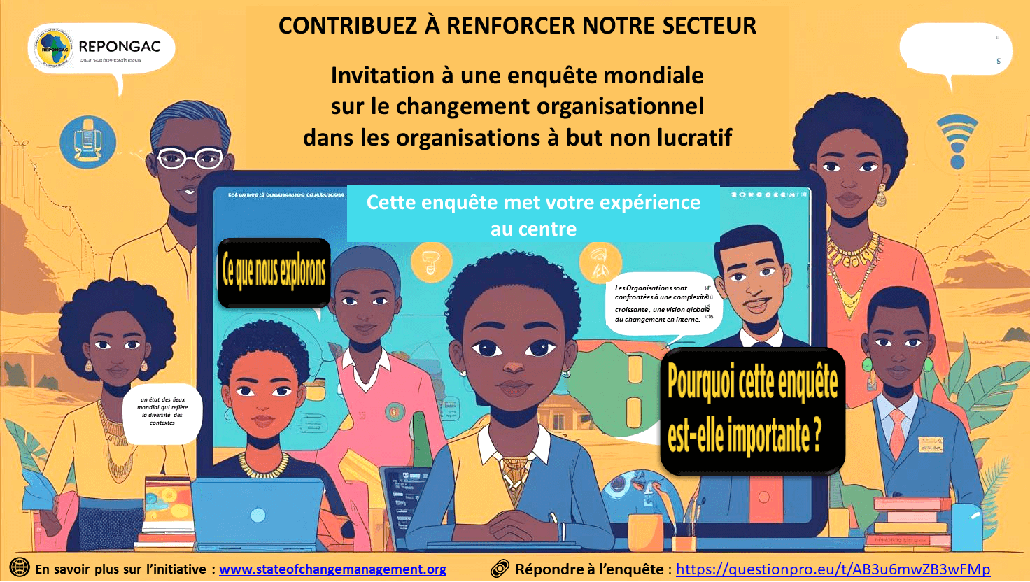 L'Enquête mondiale : Le Changement remodèle le secteur à but non lucratif. | REPONGAC - Réseau des Plate-formes des ONG de l'Afrique Centrale