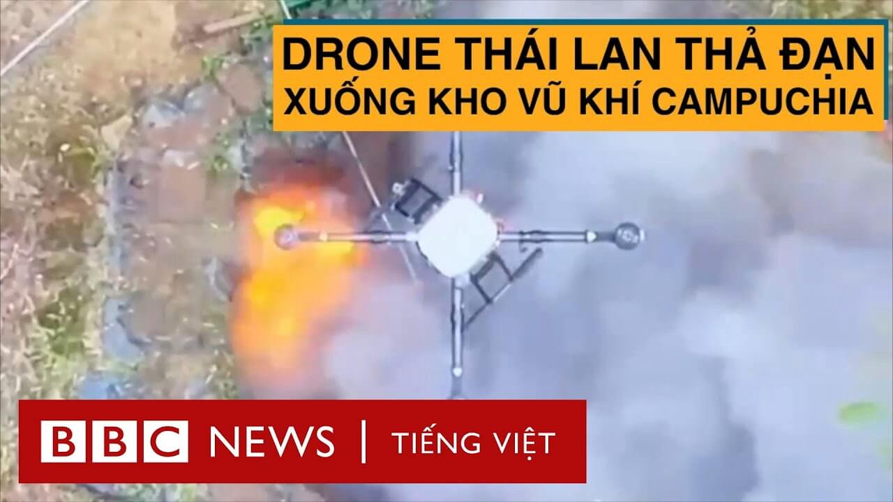DRONE THÁI LAN THẢ ĐẠN XUỐNG ‘KHO VŨ KHÍ’ CỦA CAMPUCHIA