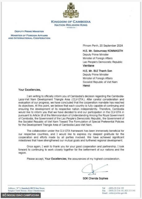 Yếu tố Việt Nam trong quyết định rút khỏi Tam giác Phát triển của Campuchia | Vietnam Fraternité