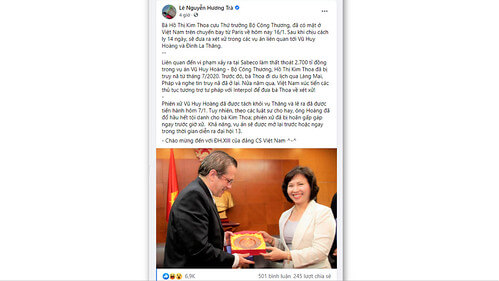 Rộ tin Nguyễn Phú Trọng đưa Hồ Thị Kim Thoa về quy án | Vietnam Fraternité