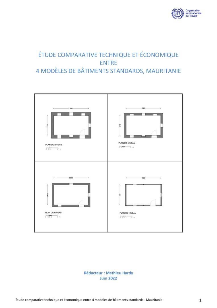 Étude comparative technique et économique entre 4 modèles de bâtiments standards, Mauritanie | La Voûte Nubienne