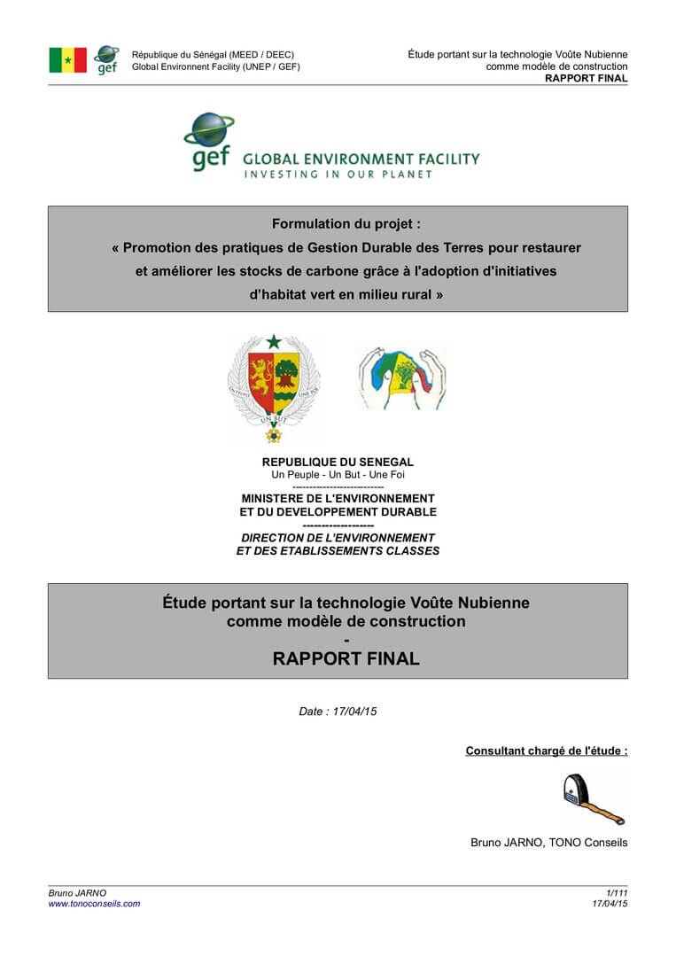 Étude sur la technologie Voûte Nubienne comme modèle de construction | La Voûte Nubienne