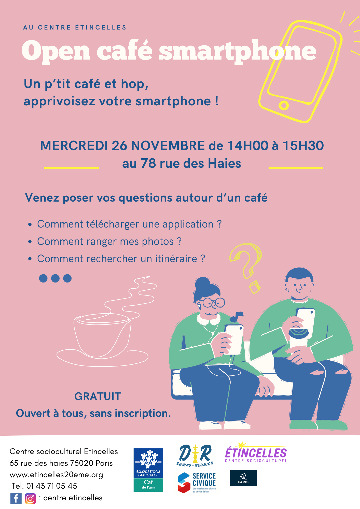 Open Café Smartphone | Etincelles