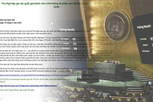 Vì sao không bỏ phiếu cho Việt Nam… | Vietnam Fraternité