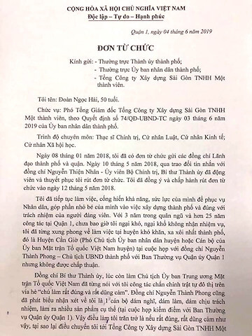 Ghế nóng và lá đơn từ chức của ông Đoàn Ngọc Hải | Vietnam Fraternité