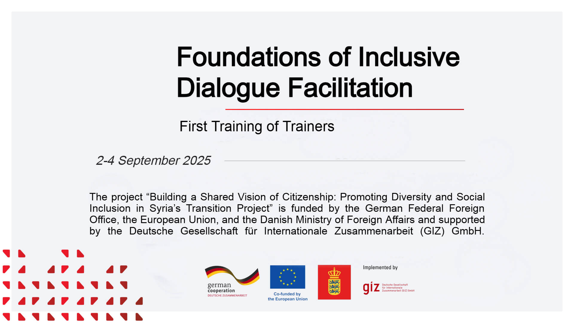 First Training of Trainers: Foundations of Inclusive Dialogue Facilitation | EFI - EuroMed Feminist Initiative