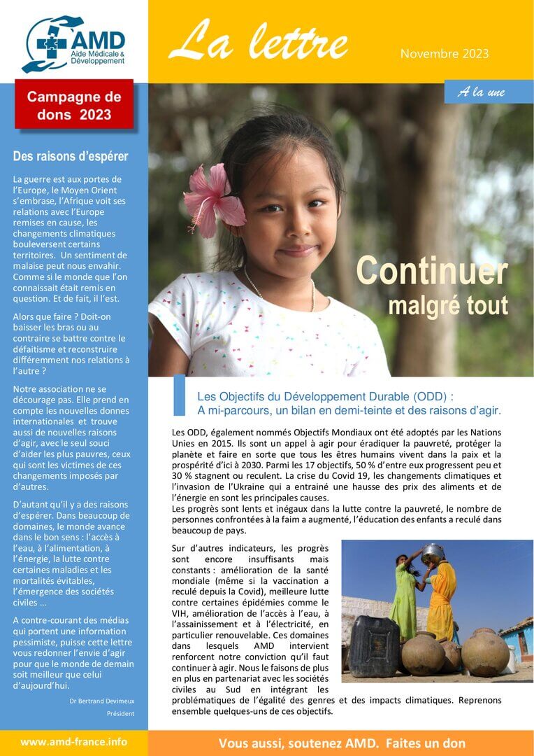 AMD LETTRE 2023 11 | Aide Médicale et Développement - AMD