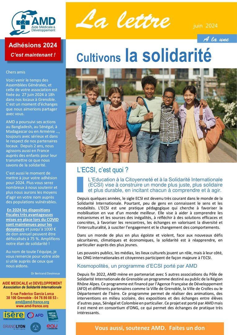 AMD LETTRE 2024 06 | Aide Médicale et Développement - AMD