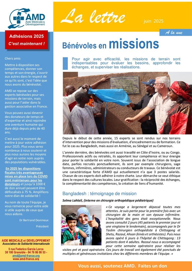 AMD LETTRE 2025 05 | Aide Médicale et Développement - AMD