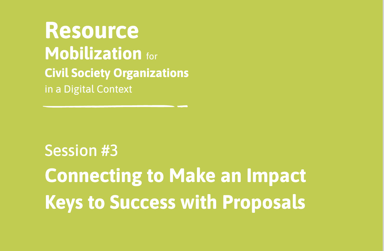 M3_S3 - Connecting to Make an Impact Keys to Success with Proposals Facilitator's Guide | Forus