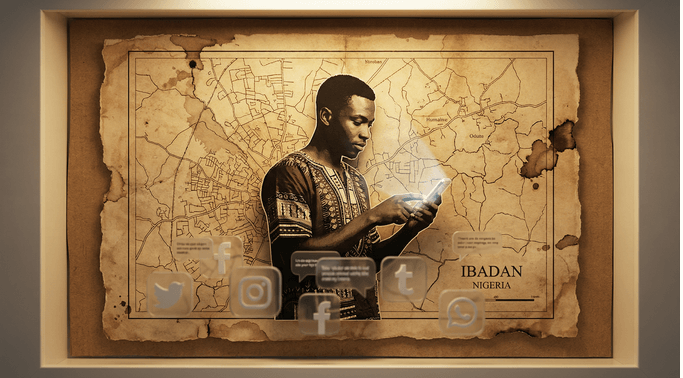 Illustration: A visual representation of Adewale on the Map showing Ibadan, where he is based | Forus