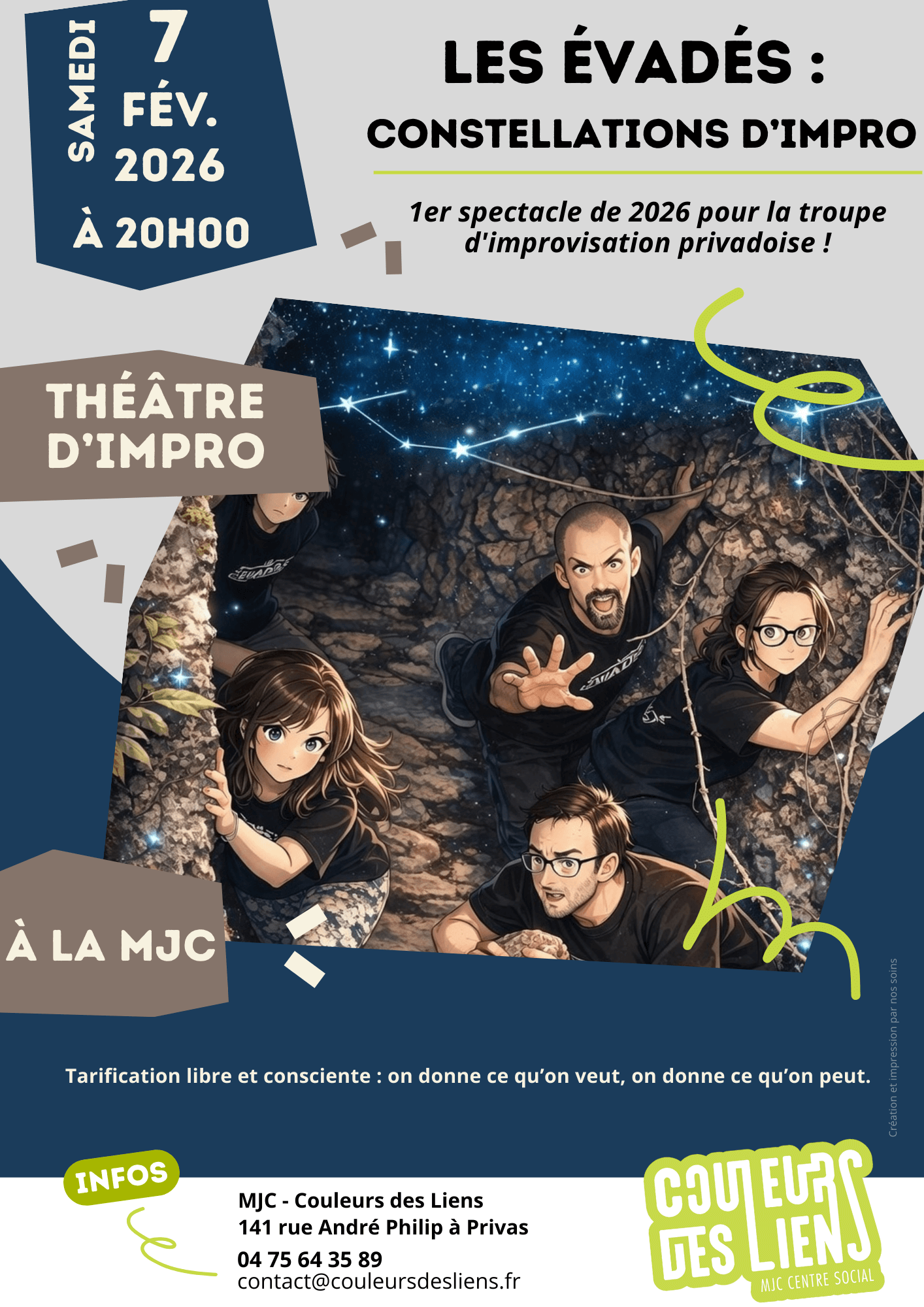 Spectacle d'impro - Les Évadés, "Constellations d'Impro" | Couleurs des Liens