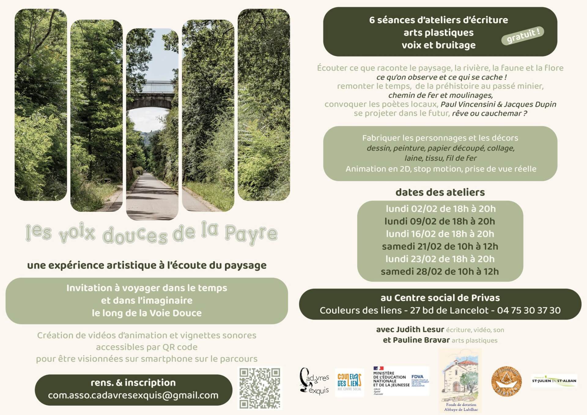 Début des ateliers de création artistique -  "Les Voix douces de la Payre : une expérience artistique à l’écoute du paysage" | Couleurs des Liens