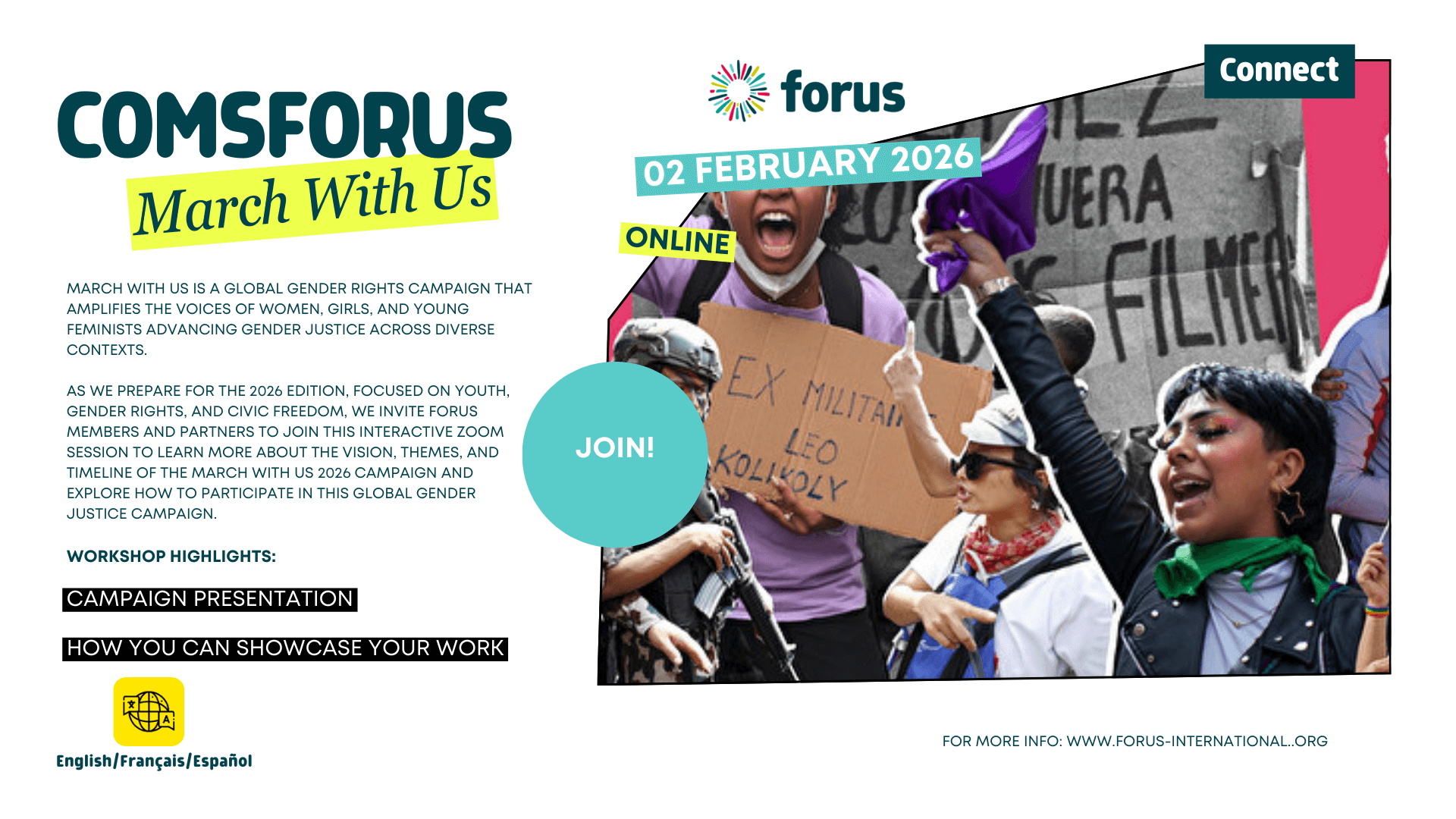 ComsForUs Special March With Us campaign | Forus