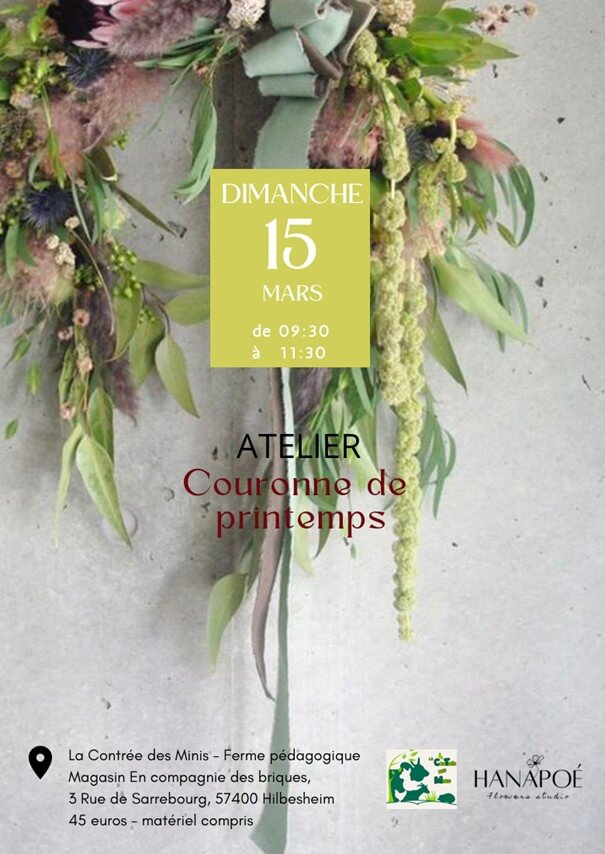 Atelier : Couronne murale en fleurs séchées | La contrée des minis