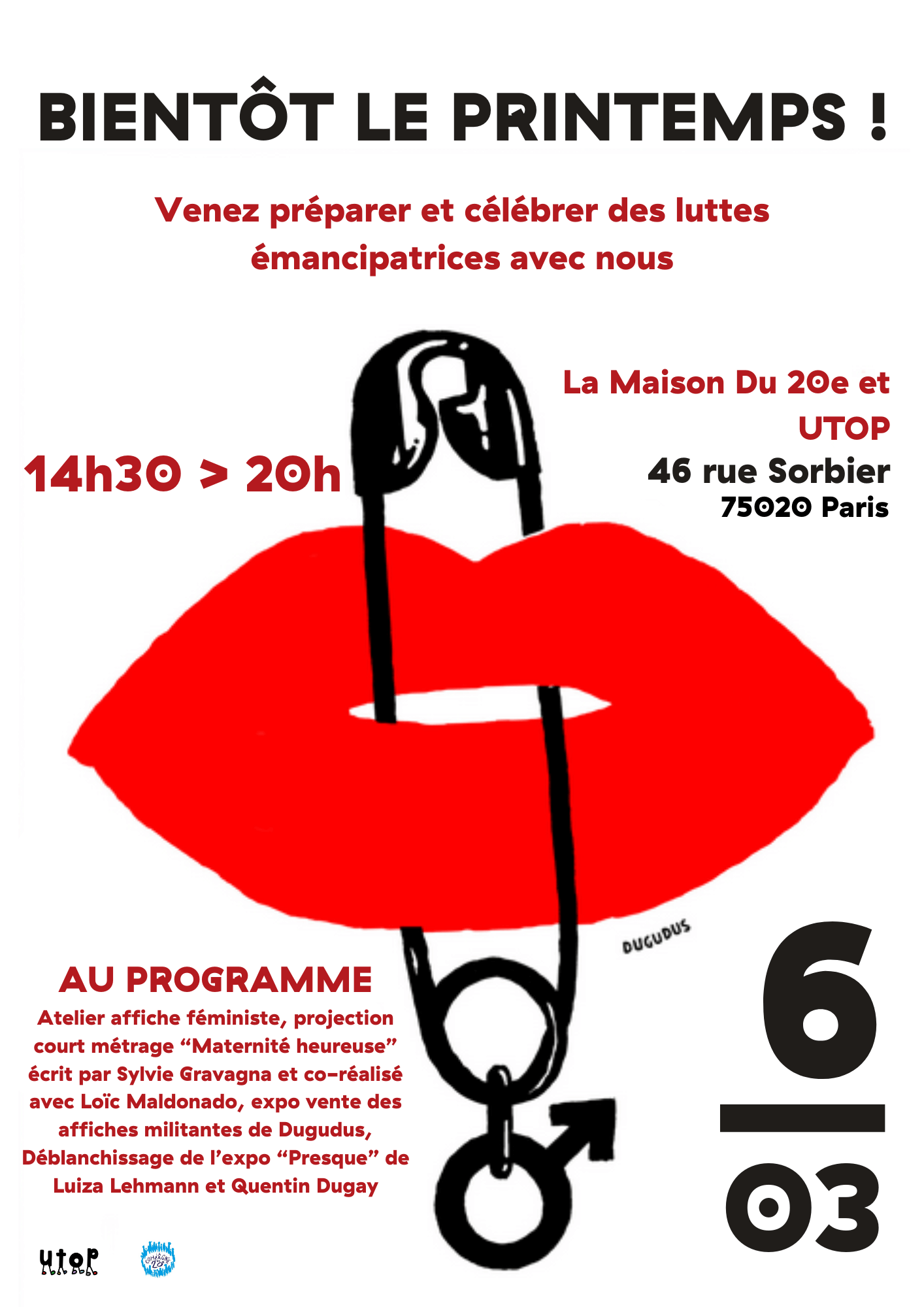 6 Mars Maison du 20e UTOP | Agenda du quartier