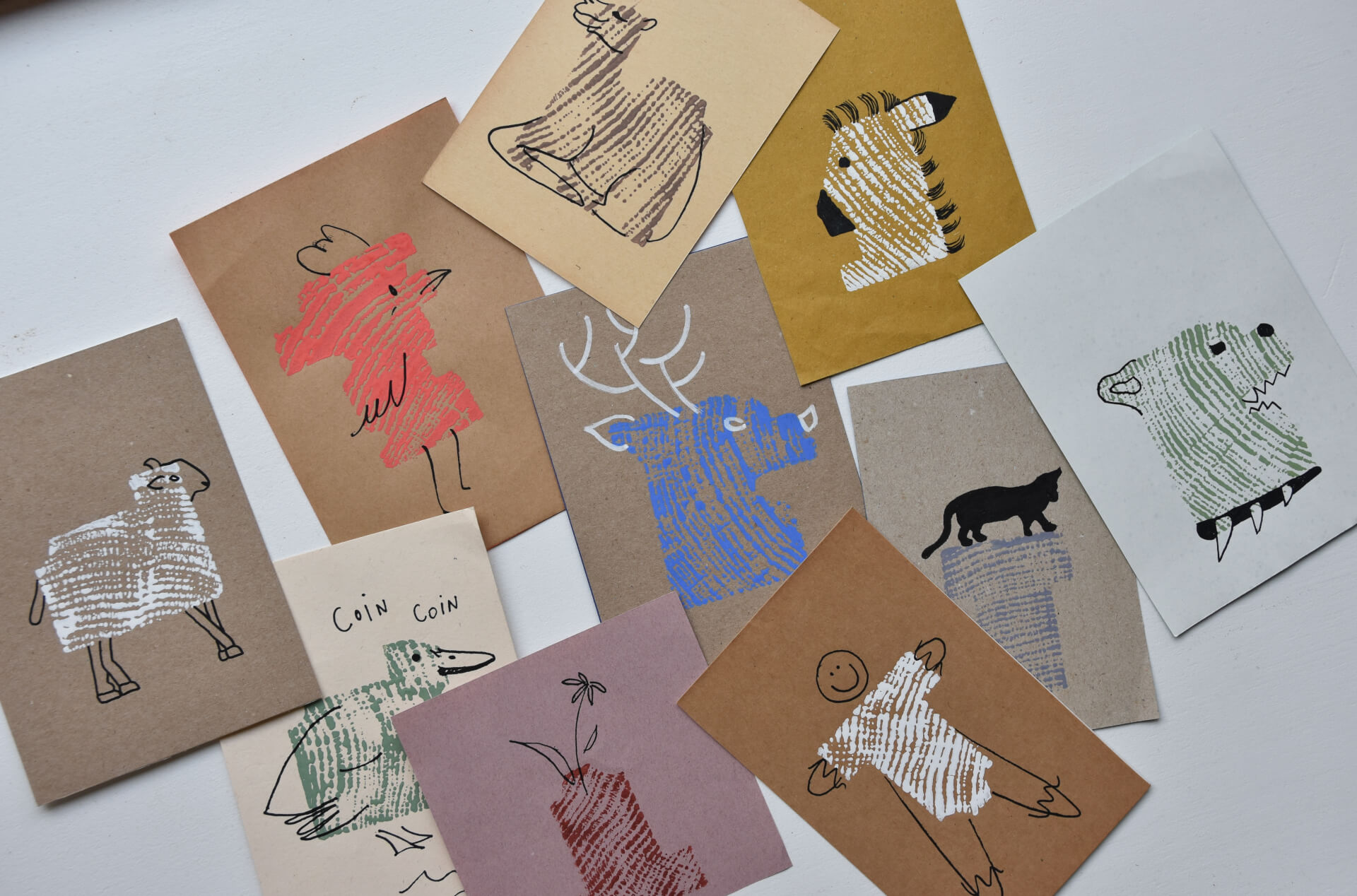 ATELIER bois & graphisme / Carte empreinte +porte-carte / 15€ | La Venelle