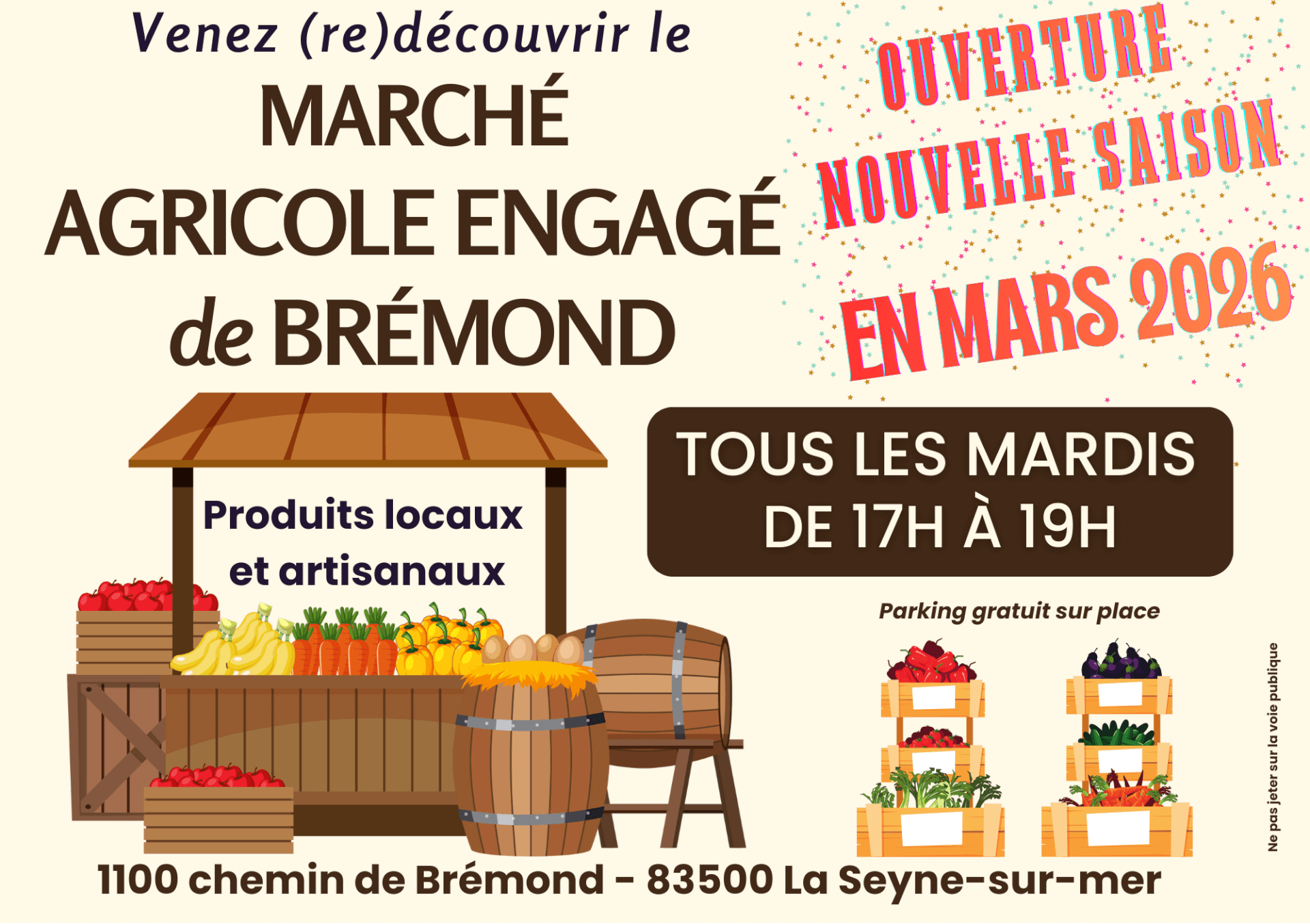 Marché agricole de Brémond - ouverture 2026 | Ch'amis pour la vie