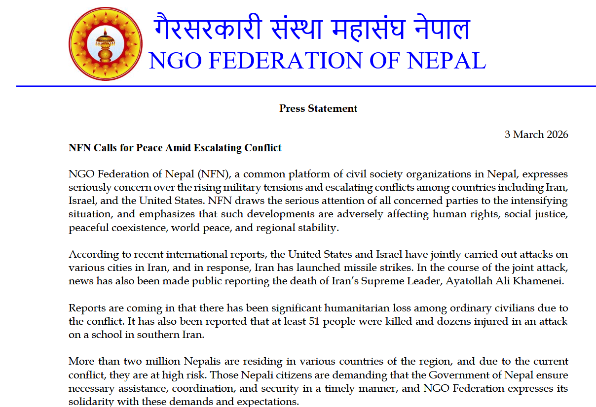 NFN Calls for Peace Amid Escalating Conflict in the Middle East | Forus